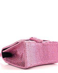 Strass Suede Hourglass Top Handle Bag XS Pink