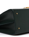 Grain de Poudre Medium Classic Monogram Cassandra Top Handle Dark Green