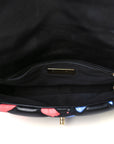 Lambskin Printed Fabric Medium CHNL 19 Flap Black Multicolor