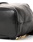 Lambskin CC Drawstring Backpack Black
