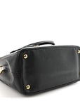 Saffiano Lux Small Galleria Double Zip Tote Black