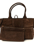 Suede Foulard Intrecciato Small Arco Tote Brownie