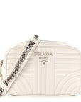 Soft Calfskin Diagramme Camera Bag White