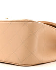 Caviar Quilted Jumbo Double Flap Beige