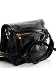Soft Lux Calfskin Triangle Mini Shoulder Bag Black
