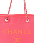 Mixed Fibers Calfskin Medium Deauville Tote Pink Orange