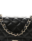 Lambskin Quilted Mini Rectangular Flap Black