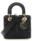 Lambskin Cannage Small My ABCD1OR Lady D1OR Black