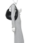 Calfskin Small Repeat Zip Hobo Black