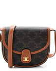 Canvas Calfskin Triomphe Mini Besace Tan