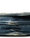 Denim Quilted CHNL 19 Wallet On Chain WOC Blue