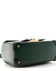 Azalea Calfskin Small Padlock Bamboo Shoulder Bag Vintage Green