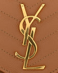 Grain De Poudre Matelasse Chevron Monogram Envelope Clutch Natural Dark