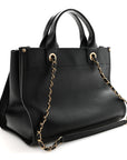 Caviar Small Studded Deauville Tote Black