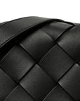 Grained Calfskin Intreccio Small Diago Crossbody Bag Black