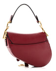 Grained Calfskin Mini Saddle Bag Red