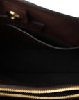 Grainy Calfskin Snakeskin Small Milton Satchel Brown Natural