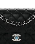 Caviar Quilted Small Double Flap Black