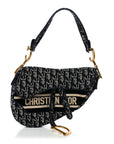 Velvet Oblique Saddle Bag Blue