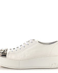 Naplak Crystal Low Top Platform Sneakers 40 White
