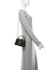 Dollar Calfskin Crystal Mini Dionysus Top Handle Bag Black Crystal