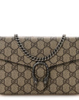 GG Supreme Monogram Mini Dionysus Chain Wallet Beige Taupe