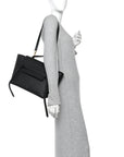 Grained Calfskin Mini Belt Bag Black