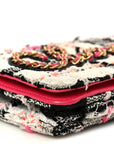 Tweed Calfskin Signe Wallet On Chain WOC Black Pink Orange