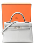 Metallic Chevre Chamkilight Mini Kelly Sellier 20 Argent