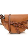 Grained Calfskin Mini Gate Crossbody Bag Caramel Pecan