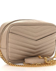 Grain De Poudre Matelasse Monogram Mini Lou Camera Bag Dark Beige