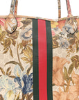 GG Supreme Monogram Water Flora Web Large Ophidia Tote Beige White Multicolor