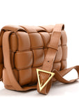 Nappa Maxi Intreccio Padded Cassette Crossbody Bag Caramel