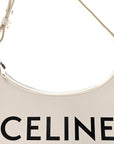 Smooth Calfskin Ava Logo Shoulder Bag White