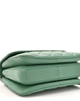 Lambskin Quilted Small Trendy CC Flap Dual Handle Bag Light Green
