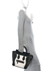 Polka Dot Snakeskin Smooth Calfskin Micro Luggage Black White
