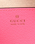 GG Supreme Monogram Textured Dollar Calfskin Web Ophidia Small Crossbody Bag Beige Ebony Fuchsia