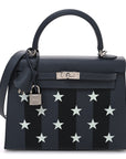 Epsom Tadelakt Chevre Mysore Casaque Etoilee Kelly Sellier 25 Ardoise Black Vert Peppermint