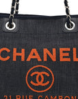 Denim Small Deauville Tote Blue Orange
