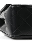 Lambskin Quilted Mini Rectangular Flap Black