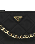 Re-Nylon Tessuto Impuntu Quilted Re-Edition 1995 Chaine Pouch Black