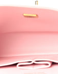 Caviar Quilted Medium Double Flap Light Pink