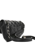 Calfskin Quilted CC Uniform Flap Belt Bag Black