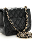 Lambskin Quilted Mini Square Flap Black