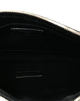 Linen Canvas Rive Gauche Zipped Pouch Black