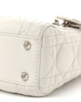 Lambskin Cannage Mini Lady D1OR White