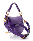 Supple Calfskin Mini Saddle Bag Purple