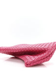 Nappa Intrecciato Crisscross Clutch Rosa Shock
