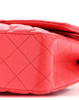 Caviar Quilted Medium Double Flap Red