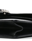 Dollar Calfskin Enamel Small Dionysus Shoulder Bag Black Electric Blue
